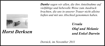 Traueranzeige von Horst Derksen von Tageszeitung