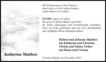 Traueranzeige von Katharina Mattheis von Tageszeitung