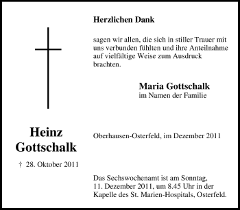 Traueranzeige von Heinz Gottschalk von Tageszeitung