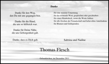 Traueranzeige von Thomas Flesch von Tageszeitung