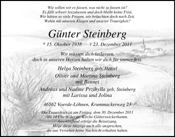 Traueranzeige von Günter Steinberg von Tageszeitung