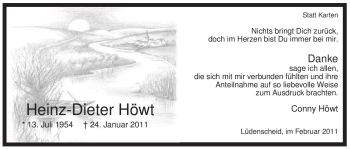 Traueranzeige von Heinz-Dieter Höwt von Tageszeitung