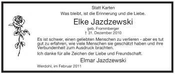 Traueranzeige von Elke Jazdzewski von Tageszeitung