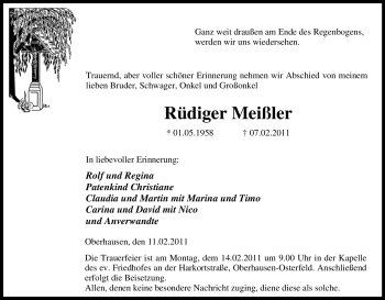 Traueranzeige von Rüdiger Meißler von Tageszeitung