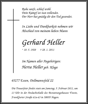 Traueranzeige von Gerhard Heller von Tageszeitung