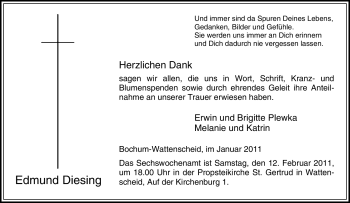 Traueranzeige von Edmund Diesing von Tageszeitung
