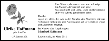 Traueranzeige von Ulrike Hoffmann von Tageszeitung