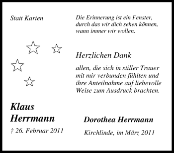 Traueranzeige von Klaus Herrmann von Tageszeitung