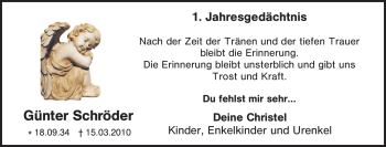 Traueranzeige von Günter Schröder von Tageszeitung