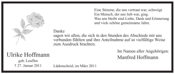 Traueranzeige von Ulrike Hoffmann von Tageszeitung