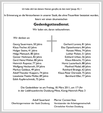 Traueranzeige von Horst Lauterbach von Tageszeitung