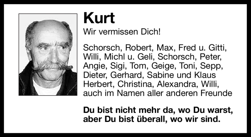  Traueranzeige für Kurt Bork vom 01.04.2011 aus Tageszeitung