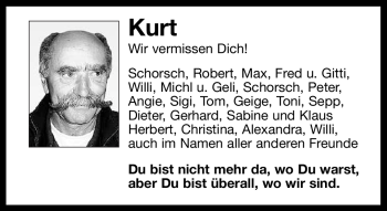 Traueranzeige von Kurt Bork von Tageszeitung