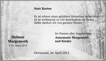 Traueranzeige von Helmut Morgenroth von Tageszeitung