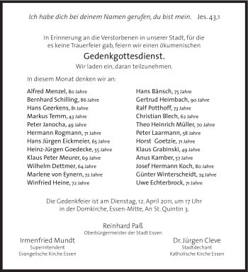 Traueranzeige von Marlene von Eynern von Tageszeitung