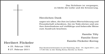 Traueranzeige von Heribert Föckeler von Tageszeitung