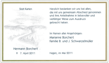 Traueranzeige von Hermann Borchert von Tageszeitung