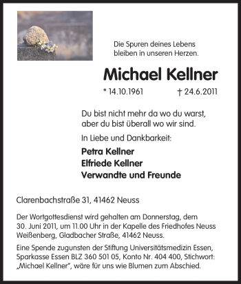 Traueranzeige von Michael Kellner von Tageszeitung