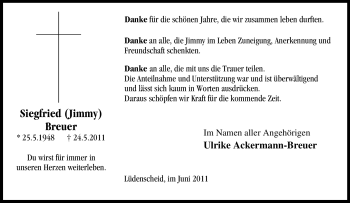 Traueranzeige von Siegfried Breuer von Tageszeitung