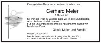 Traueranzeige von Gerhard Meier von Tageszeitung