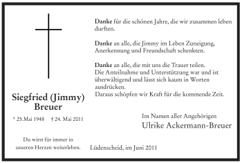 Traueranzeige von Siegfried Breuer von Tageszeitung