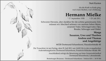 Traueranzeige von Hermann Mielke von Tageszeitung