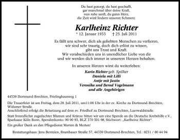 Traueranzeige von Karlheinz Richter von Tageszeitung