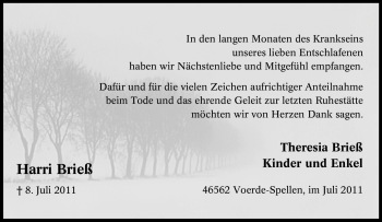 Traueranzeige von Harri Brieß von Tageszeitung