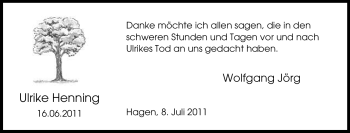 Traueranzeige von Ulrike Henning von Tageszeitung