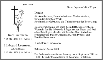 Traueranzeige von Karl Luermann von Tageszeitung