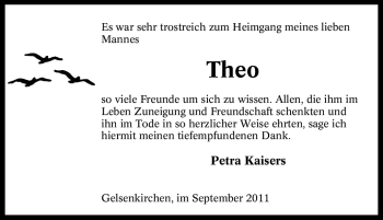 Traueranzeige von Theo Unbekannt von Tageszeitung