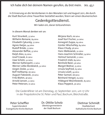 Traueranzeige von Kurt Strunkeit von Tageszeitung