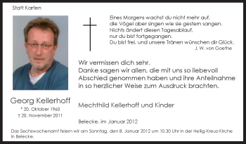 Traueranzeige von Georg Kellerhoff von Tageszeitung