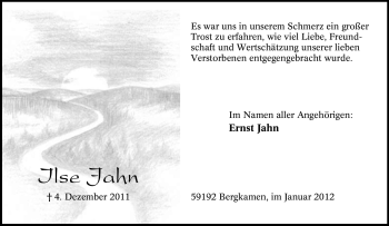 Traueranzeige von Ilse Jahn von Tageszeitung