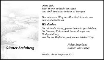 Traueranzeige von Günter Steinberg von Tageszeitung