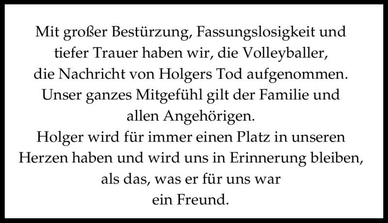  Traueranzeige für Holger Unbekannt vom 08.02.2012 aus WESTDEUTSCHE ALLGEMEINE ZEITUNG
