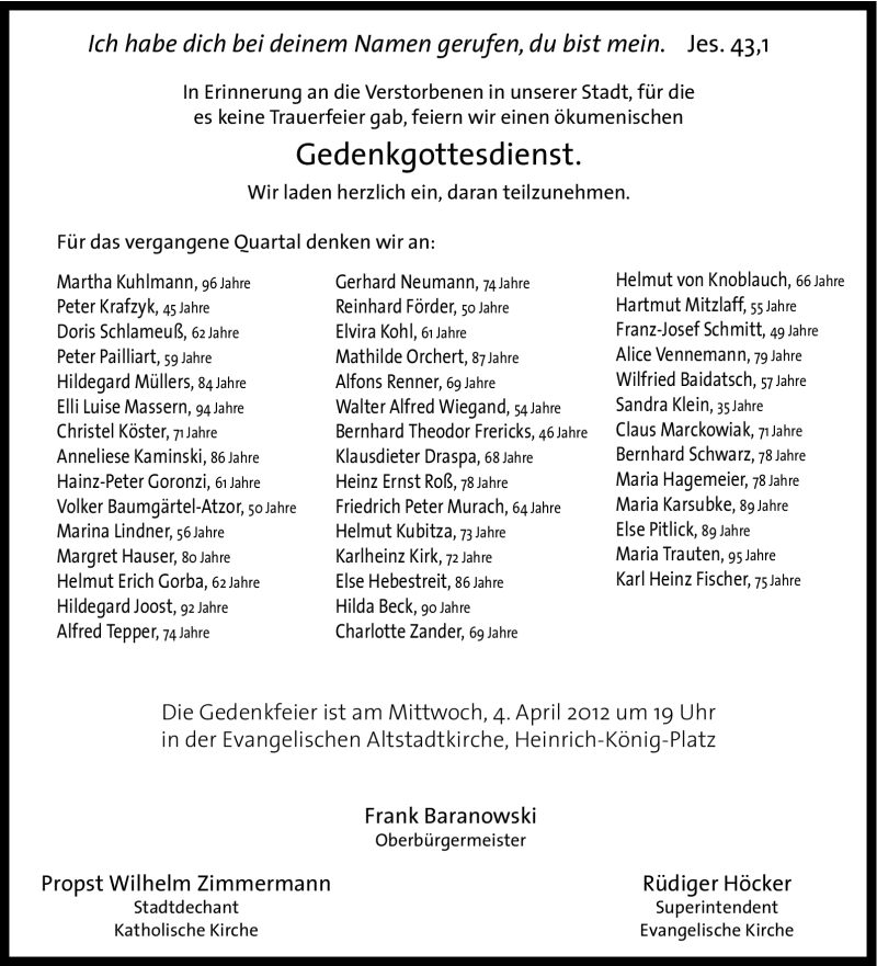  Traueranzeige für Charlotte Zander vom 31.03.2012 aus Tageszeitung