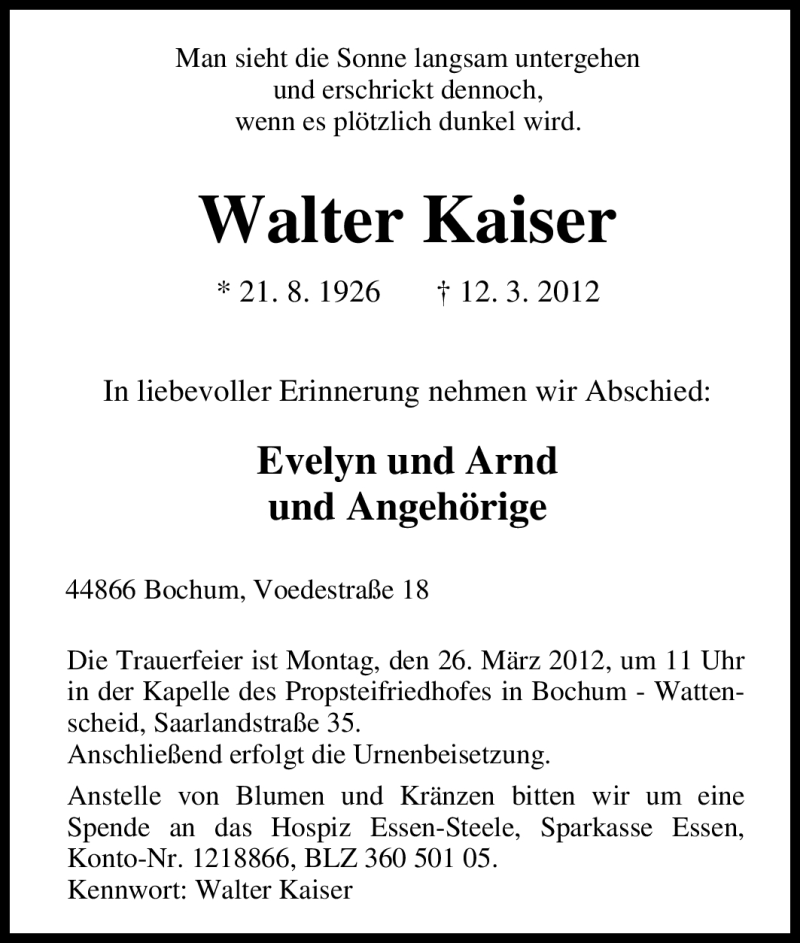 Walter kaiser bsf