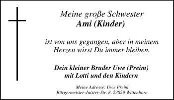 Traueranzeige von Ami Unbekannt von Tageszeitung