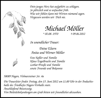 Traueranzeige von Michael Möller von Tageszeitung
