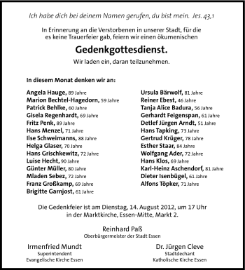 Traueranzeige von Esther Staar von Tageszeitung