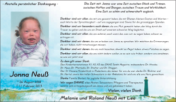 Traueranzeige von Jonna Neuß von Tageszeitung