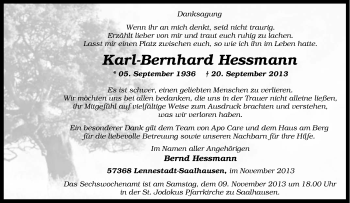 Traueranzeige von Karl-Bernhard Hessmann von Tageszeitung