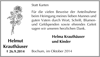 Traueranzeige von Helmut Krauthäuser von Tageszeitung