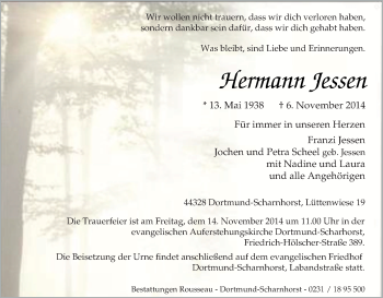 Traueranzeige von Hermann Jessen von Tageszeitung