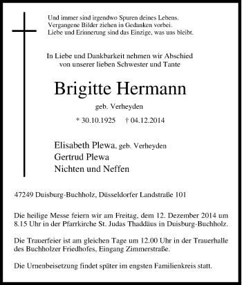 Traueranzeige von Brigitte Hermann von Tageszeitung