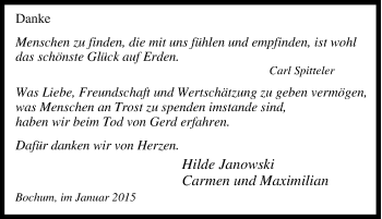 Traueranzeige von Hans-Gerd Janowski von Tageszeitung