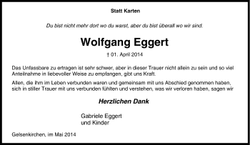 Traueranzeige von Wolfgang Eggert von Tageszeitung