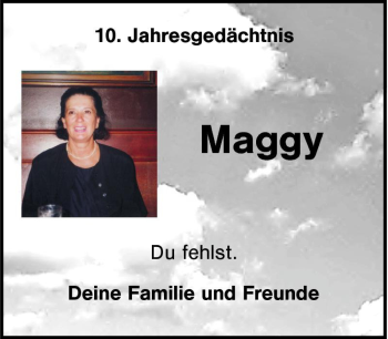 Traueranzeige von Maggy  von Tageszeitung