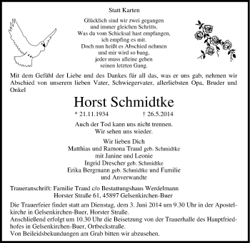 Traueranzeige von Horst Schmidtke von Tageszeitung